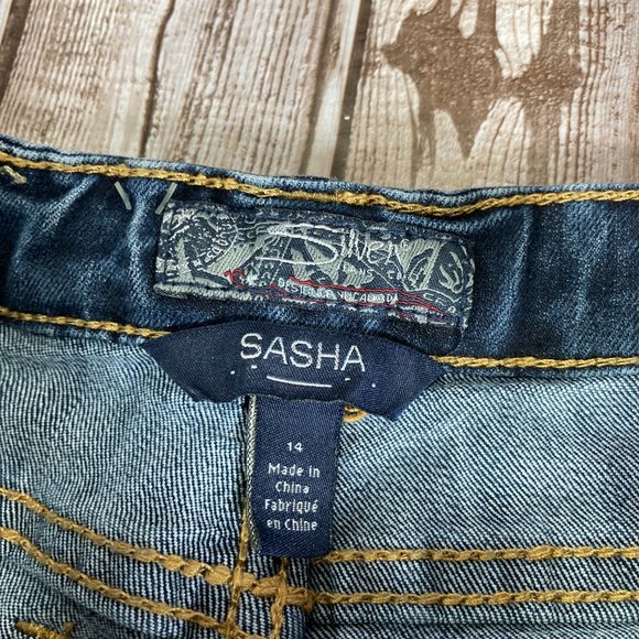 SILVER SASHA Girl's 14 Skinny Jeans Medium Wash Adjustable Waist Blue Denim - Picture 6 of 9